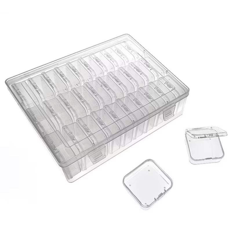 Cutie transparentă de depozitare pentru mărgele de artă, cu divizoare, capacitate mare, kit DIY