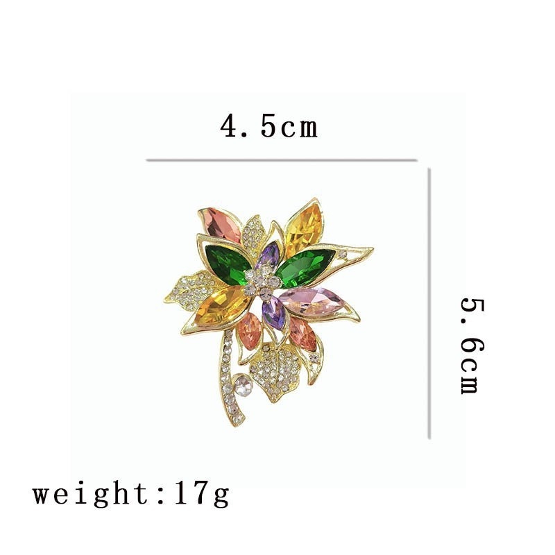 Broșă florală multicoloră, design delicat, unisex