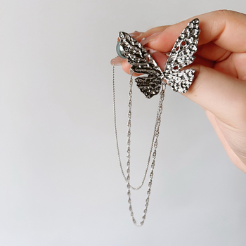Broșă fluture cu ciucuri, pentru femei, accesoriu de lux elegant, definire talie, corsaj cu perle