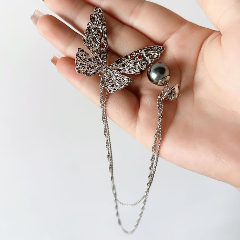 Broșă fluture cu ciucuri, pentru femei, accesoriu de lux elegant, definire talie, corsaj cu perle