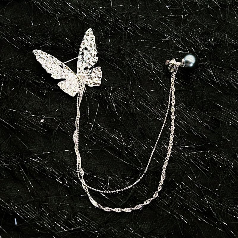 Broșă fluture cu ciucuri, pentru femei, accesoriu de lux elegant, definire talie, corsaj cu perle
