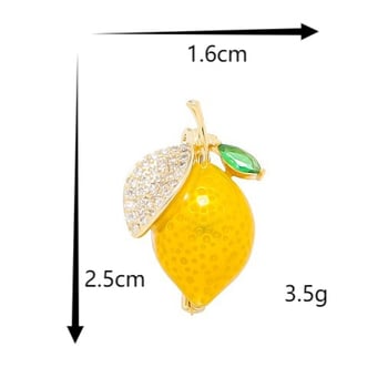 Broșă de lămâie galbenă pentru femei, pin-fruct în stil japonez, accesoriu de vară pentru fixarea gulerului