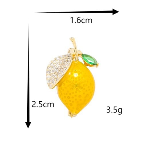 Broșă de lămâie galbenă pentru femei, pin-fruct în stil japonez, accesoriu de vară pentru fixarea gulerului