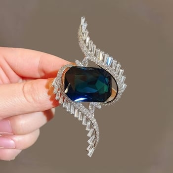Broșă retro cu cristale și aripi de înger, bijuterie elegantă pentru femei, accesoriu 2025