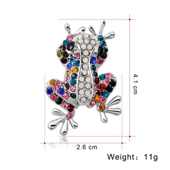 Broșă în formă de broască cu cristale, accesoriu versatil de modă