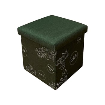 Taburet pliabil de depozitare din material textil, cu logo personalizabil; șezut și spațiu pentru schimbarea încălțămintei.