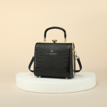 Geantă mică pătrată pentru femei, cu model crocodil, 2025 nouă, versatilă pentru mână, umăr și crossbody, ușoară, piele PU