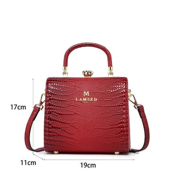 Geantă mică pătrată pentru femei, cu model crocodil, 2025 nouă, versatilă pentru mână, umăr și crossbody, ușoară, piele PU