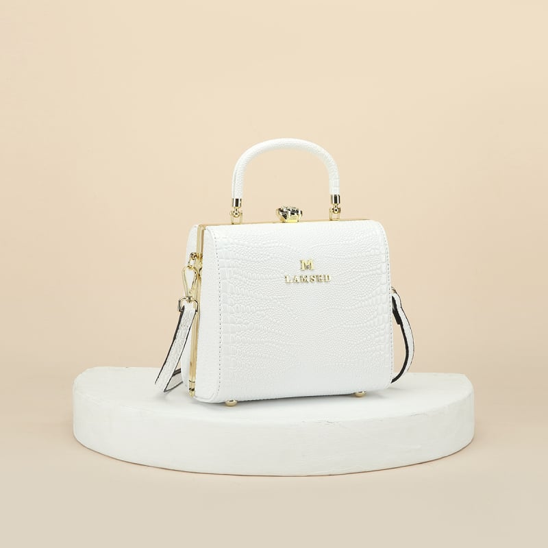 Geantă mică pătrată pentru femei, cu model crocodil, 2025 nouă, versatilă pentru mână, umăr și crossbody, ușoară, piele PU