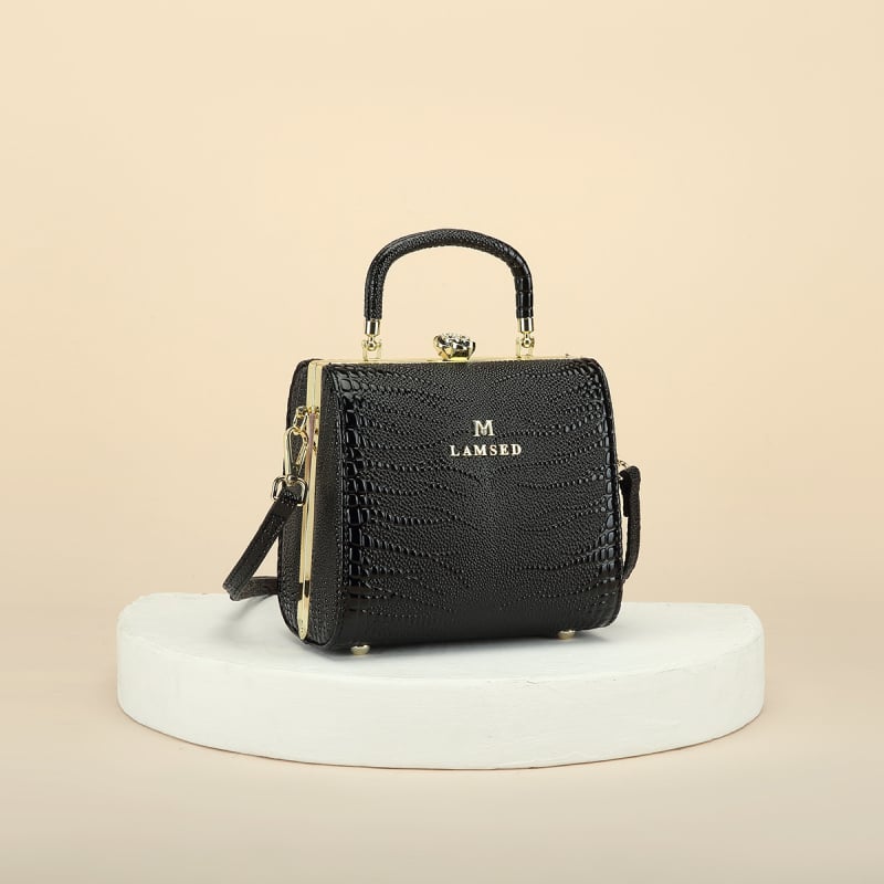 Geantă mică pătrată pentru femei, cu model crocodil, 2025 nouă, versatilă pentru mână, umăr și crossbody, ușoară, piele PU