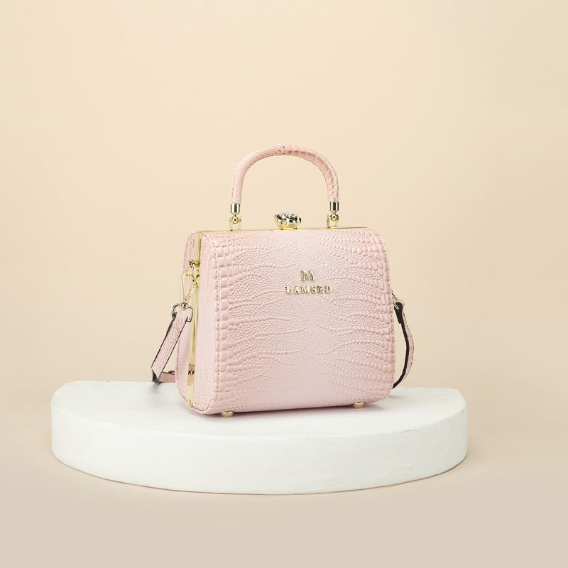 Geantă mică pătrată pentru femei, cu model crocodil, 2025 nouă, versatilă pentru mână, umăr și crossbody, ușoară, piele PU