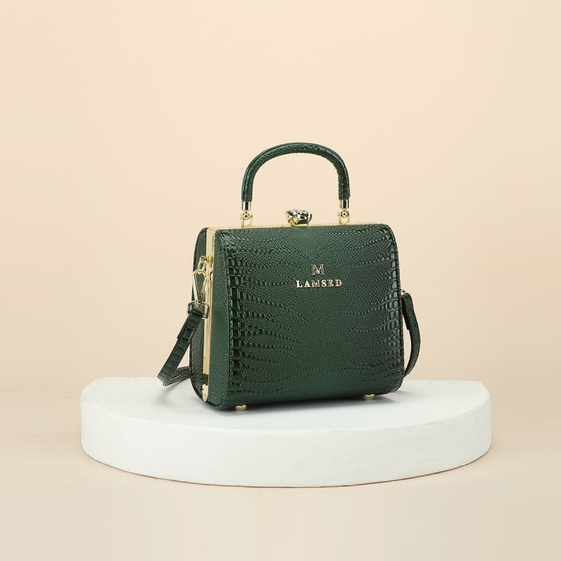 Geantă mică pătrată pentru femei, cu model crocodil, 2025 nouă, versatilă pentru mână, umăr și crossbody, ușoară, piele PU