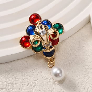 Broșă cu nod colorat pentru femei – accesoriu elegant pentru sacou
