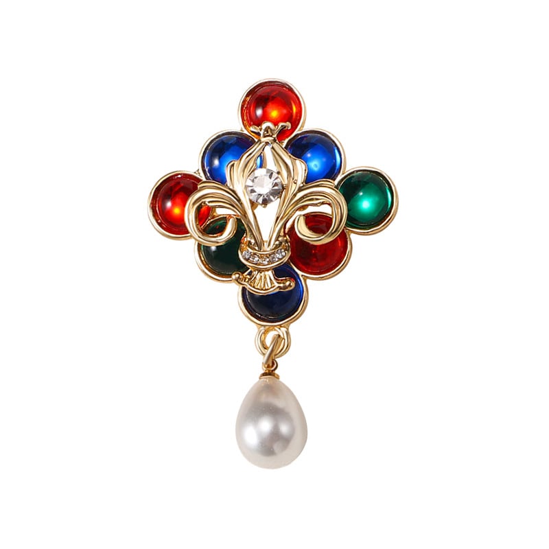 Broșă cu nod colorat pentru femei – accesoriu elegant pentru sacou