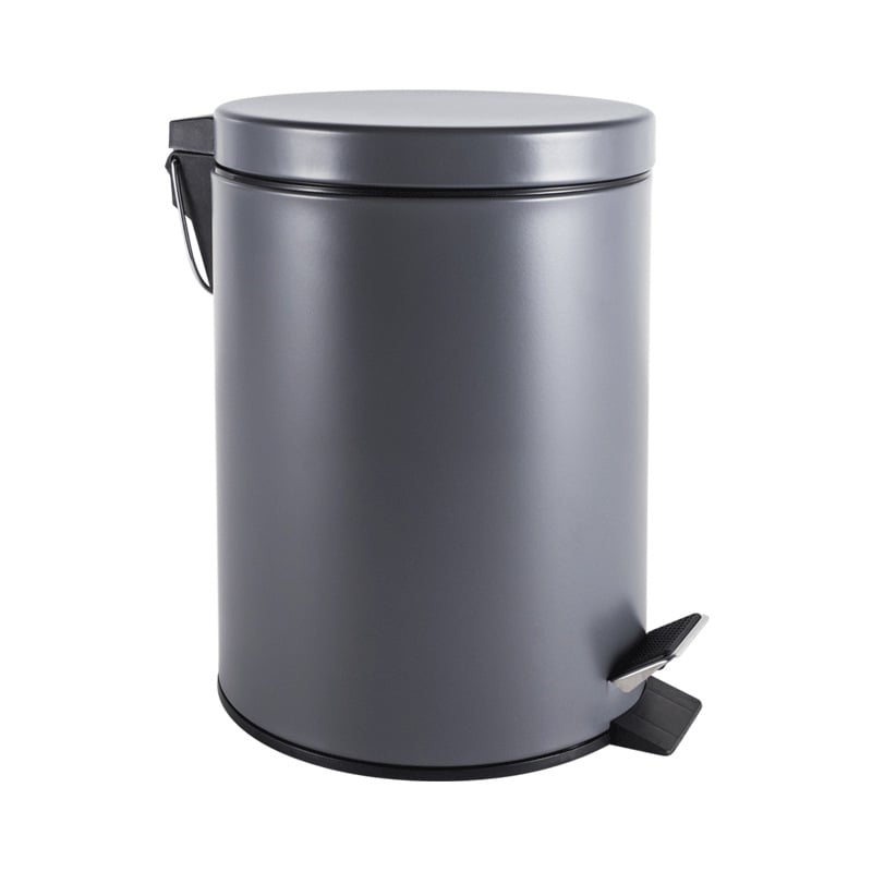 Coș de gunoi cu pedale, 12L, culoare gri metalic, pentru bucătărie