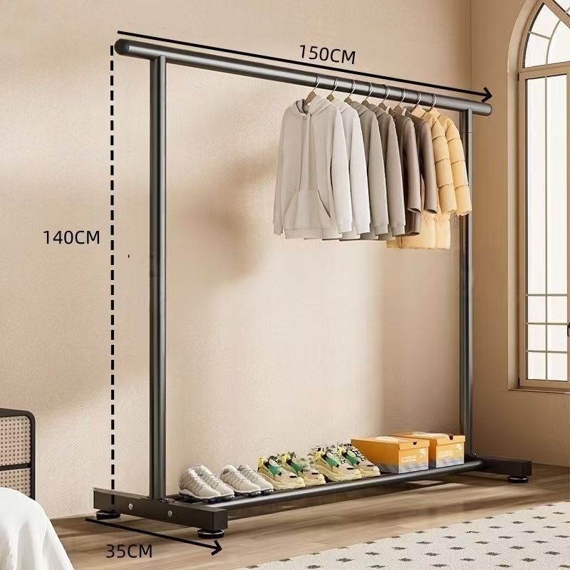 Cuier pentru haine cu două bare groase, pe podea, pentru casă, design minimalist