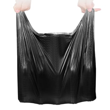 Saci de gunoi pentru uz casnic, îngroșate, mărimi medii și mari, negre, de unică folosință, pentru bucătărie, cu mânere