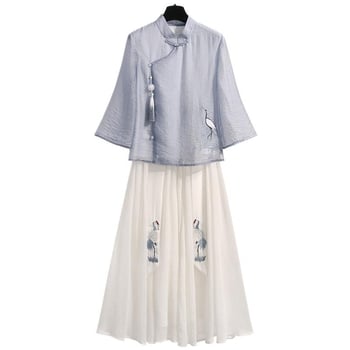 Set de unu sau două piese: top în stil asiatic, ușor pentru vară, pentru femei