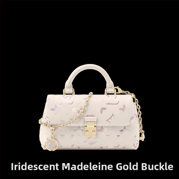 Dámska módna kabelka Madeleine z pravej kože s dúhovým efektom, fialovou farbou, crossbody a horným uchom