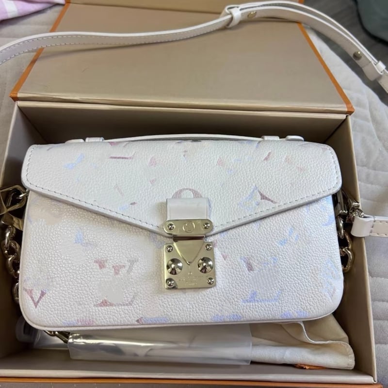 Madeleine mov gradient, piele naturală cu luciu irizat, geantă de mână versatilă pentru femei, crossbody/umăr