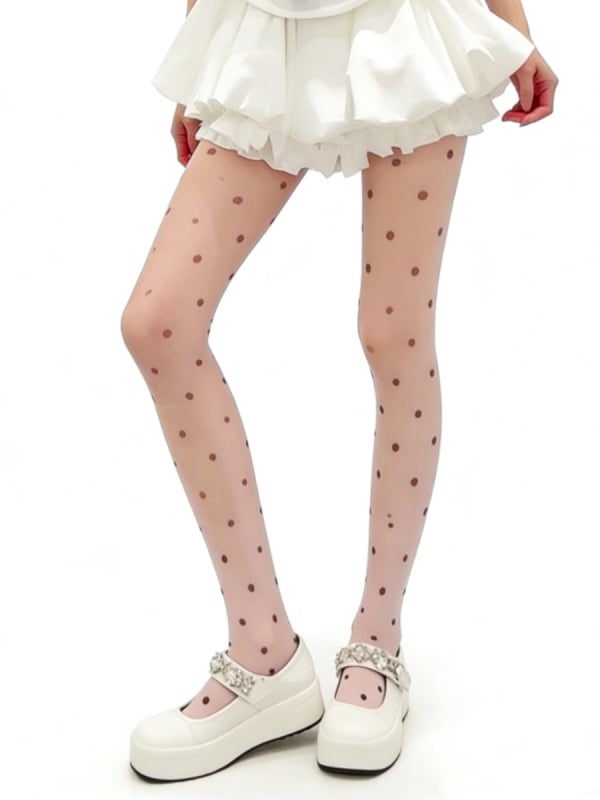 Colanți pantyhose pentru femei ultra-subțiri, cu buline în culori candy, stil japonez, primăvară-vară, transparenți, modelare siluetă