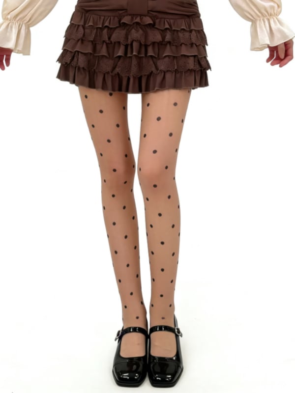 Colanți pantyhose pentru femei ultra-subțiri, cu buline în culori candy, stil japonez, primăvară-vară, transparenți, modelare siluetă