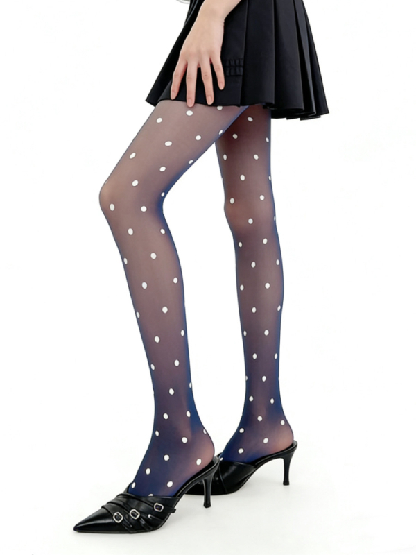 Colanți pantyhose pentru femei ultra-subțiri, cu buline în culori candy, stil japonez, primăvară-vară, transparenți, modelare siluetă