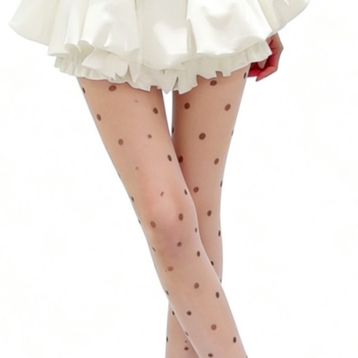 Colanți pantyhose pentru femei ultra-subțiri, cu buline în culori candy, stil japonez, primăvară-vară, transparenți, modelare siluetă