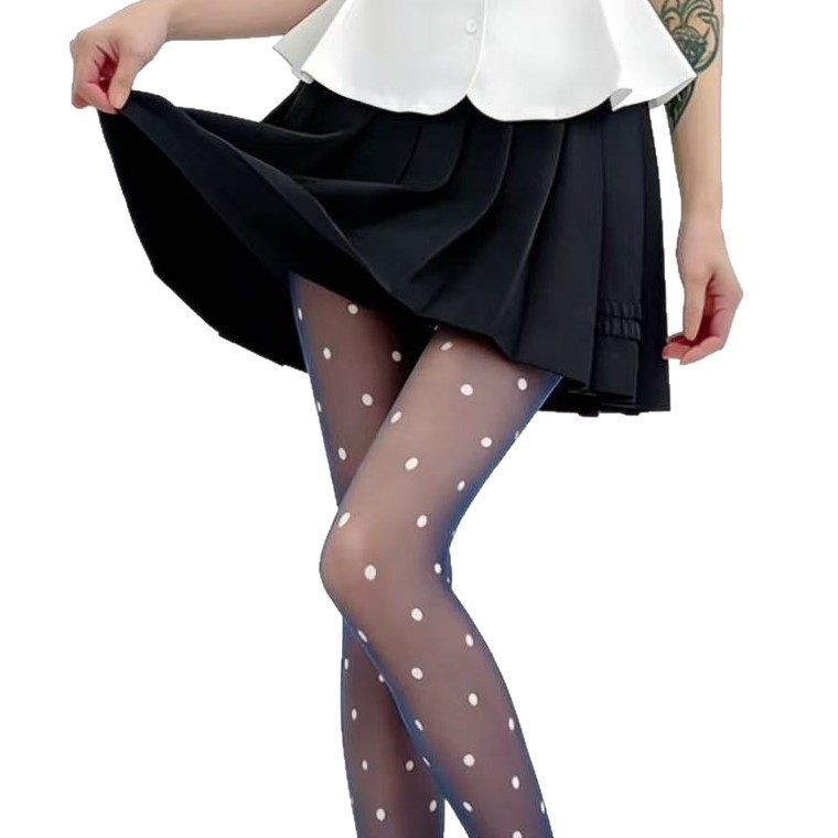 Colanți pantyhose pentru femei ultra-subțiri, cu buline în culori candy, stil japonez, primăvară-vară, transparenți, modelare siluetă