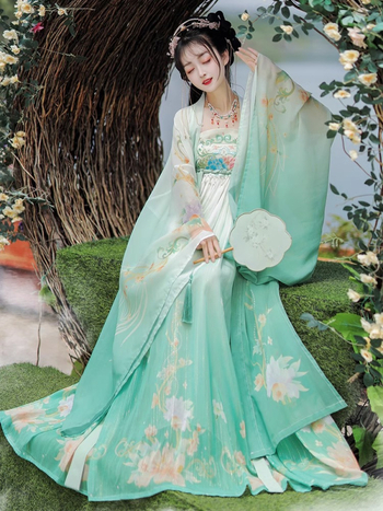 Hanfu pentru femei, 2026 stil nou, splendoare florală, fustă Hezi în stil Tang, primăvară cu inspirație Chinei, versiune îmbunătățită