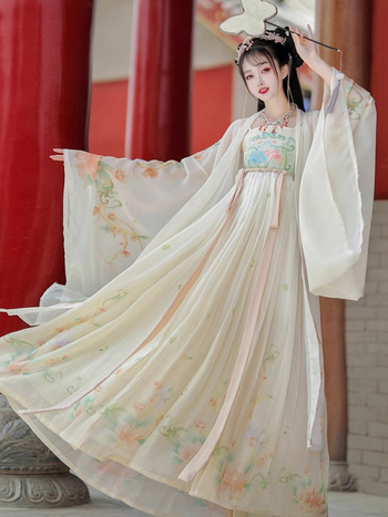 Hanfu pentru femei, 2026 stil nou, splendoare florală, fustă Hezi în stil Tang, primăvară cu inspirație Chinei, versiune îmbunătățită