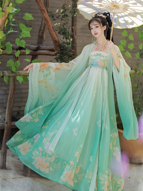 Hanfu pentru femei, 2026 stil nou, splendoare florală, fustă Hezi în stil Tang, primăvară cu inspirație Chinei, versiune îmbunătățită