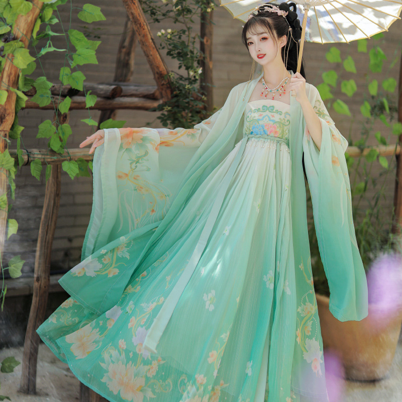 Hanfu pentru femei, 2026 stil nou, splendoare florală, fustă Hezi în stil Tang, primăvară cu inspirație Chinei, versiune îmbunătățită