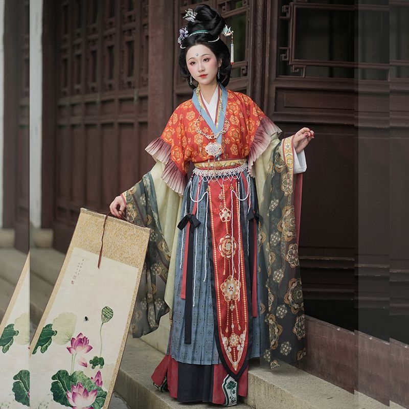 Rochie Hanfu cu motiv Figură Nemuritoare, revigorare a stilului național, îmbrăcăminte tradițională
