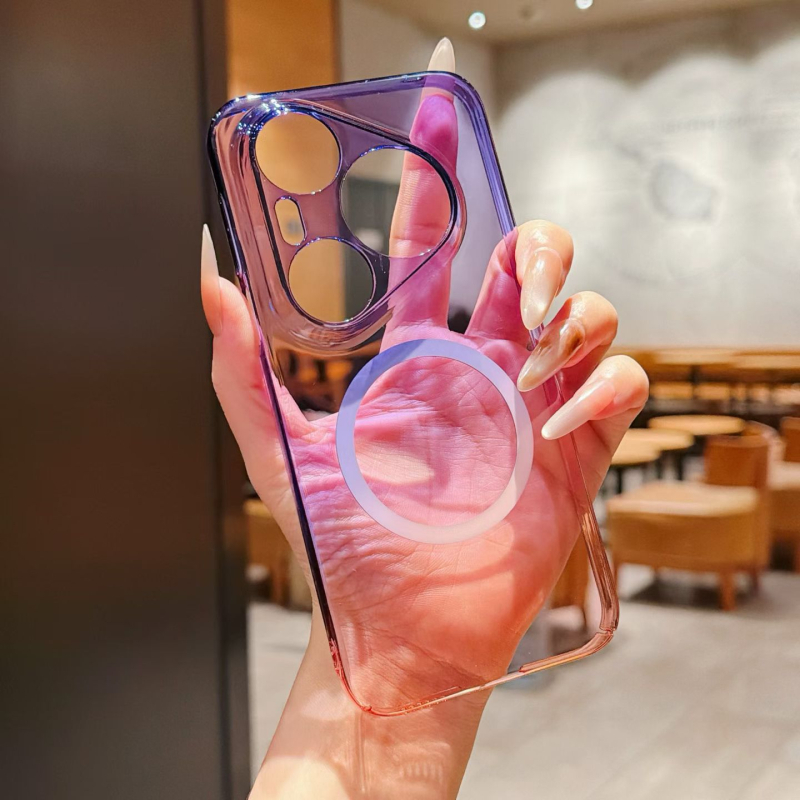 Carcasă TPU magnetică pentru Huawei Pura90Pro – P70 Gradient Aurora, design minimalist, protecție anti-cădere