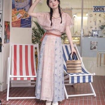 Colecția July Eve Hanfu: floral retro în stil Tang cu elemente Han - set de vară pentru femei