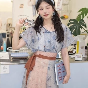 Colecția July Eve Hanfu: floral retro în stil Tang cu elemente Han - set de vară pentru femei
