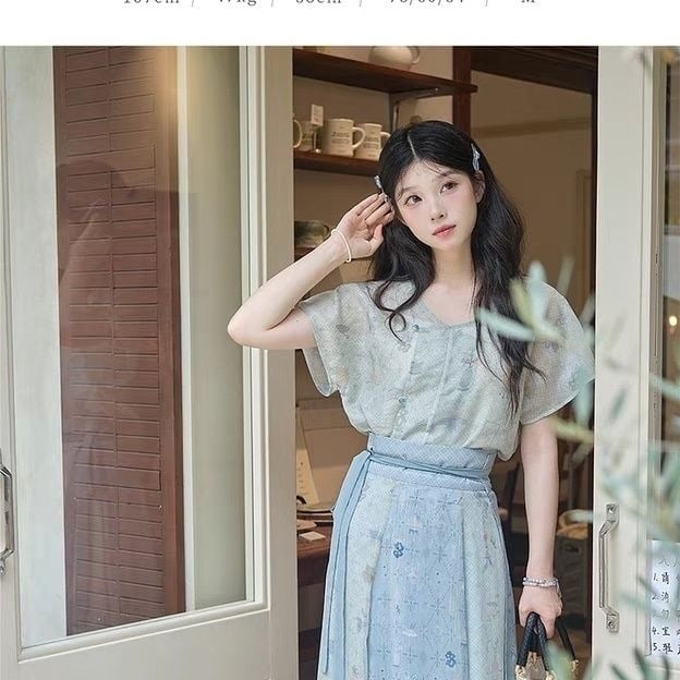 Colecția July Eve Hanfu: floral retro în stil Tang cu elemente Han - set de vară pentru femei
