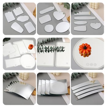 Lentilă de sticlă pentru oglindă de machiaj LED, oglindă mică neregulată, tăiere DIY pentru forme speciale din sticlă cosmetică