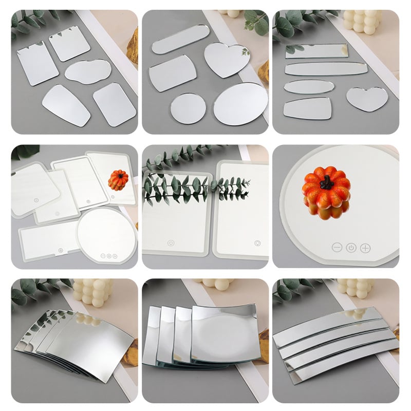 Lentilă de sticlă pentru oglindă de machiaj LED, oglindă mică neregulată, tăiere DIY pentru forme speciale din sticlă cosmetică
