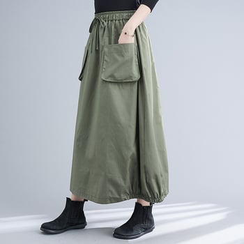 Toamnă 2026: fustă midi casual cu talie înaltă, stil artistic, plus size, versatilă pentru femei.