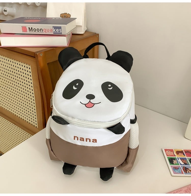 Rucsac drăguț pentru grădiniță cu panda roșu — din nylon, respirabil și durabil.