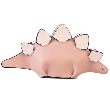 Geantă mică din PU, design color-block cu dinozaur, curea de umăr pentru femei, stil modern