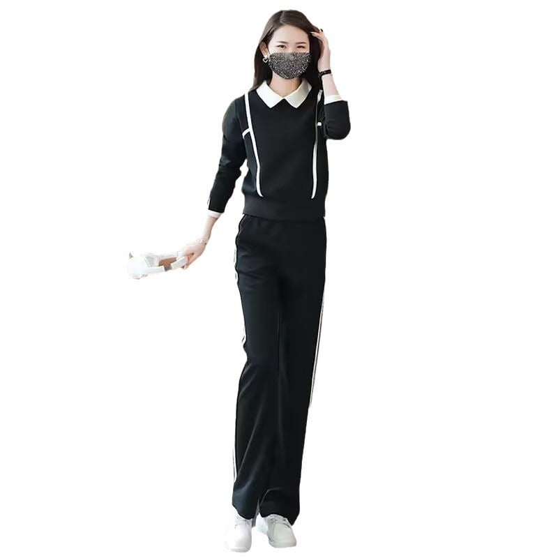 Set de două piese casual sport pentru femei – Primăvara 2024, stil coreean, hanorac și pantaloni