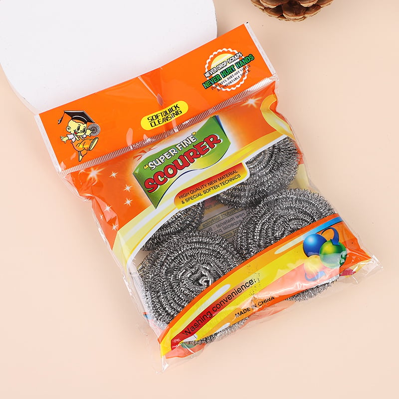 Set de 4 bucăți bile din oțel inoxidabil de 20 g pentru curățarea oalelor