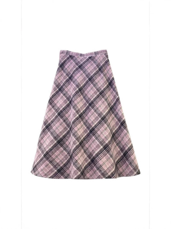 Fustă midi A-line în carouri, stil american vintage, pentru femei, toamnă-iarnă, stil coreean, siluetă subțire