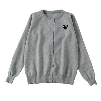 Cardigan tricotat în stil coreean, cu model inimă, pentru femei, mâneci lungi, croială scurtă