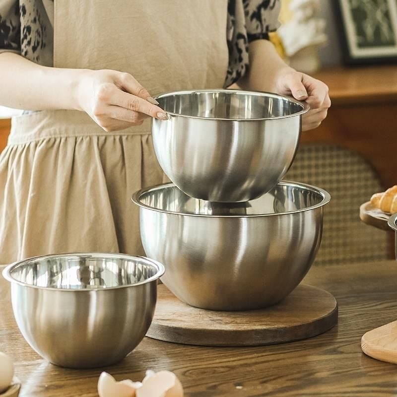 Vas din oțel inoxidabil 304, grad alimentar, pentru bucătărie – gătit, coacere, bătut ouă, cremă și frământat aluat