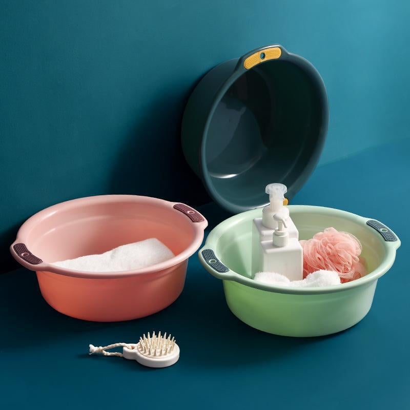 Lavoar din plastic gros, cu două mâneri, pentru copii, pentru spălarea feței și a hainelor, pentru uz casnic, pentru cămine și hoteluri