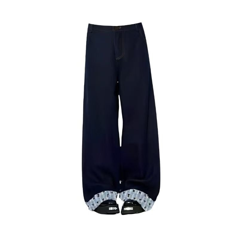 Ourofeng blugi dama cu nod în fundă și carouri, stil american retro, talie înaltă, croială largă, lungime până la podea